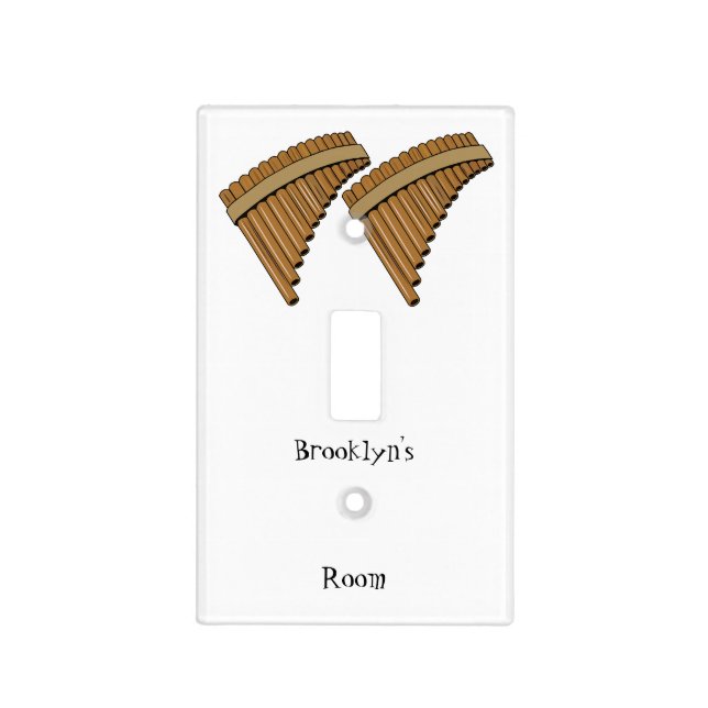 Pan flute / panpipes cartoon illustration  light switch cover (Front)