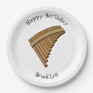 Pan flute / panpipes cartoon illustration  paper plates