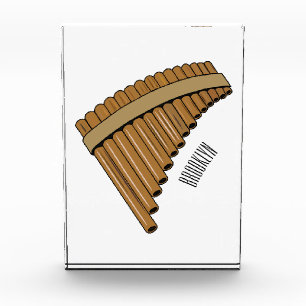 Pan flute / panpipes cartoon illustration  photo block