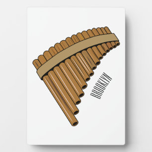 Pan flute / panpipes cartoon illustration  plaque