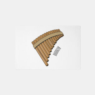 Pan flute / panpipes cartoon illustration rug
