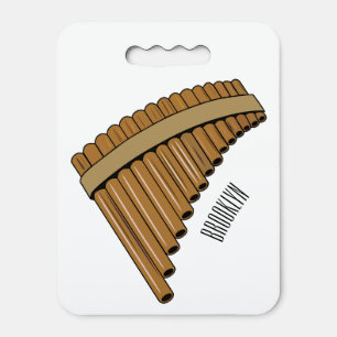 Pan flute / panpipes cartoon illustration seat cushion