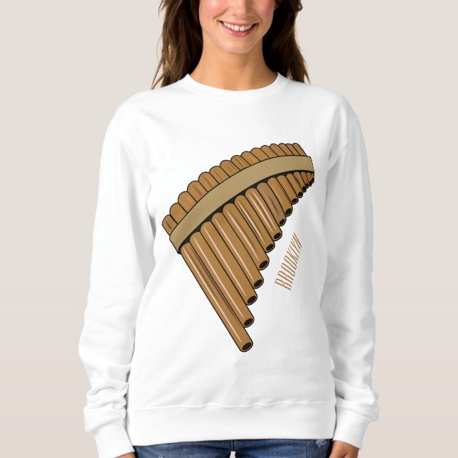 Pan flute / panpipes cartoon illustration  sweatshirt (Front)