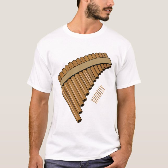 Pan flute / panpipes cartoon illustration  T-Shirt (Front)