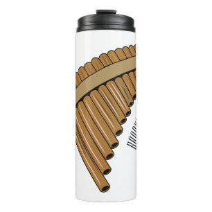 Pan flute / panpipes cartoon illustration thermal tumbler