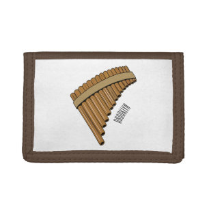 Pan flute / panpipes cartoon illustration  trifold wallet