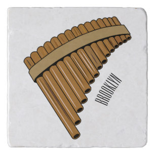 Pan flute / panpipes cartoon illustration trivet
