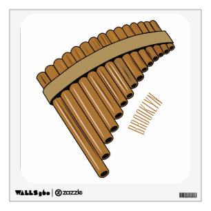 Pan flute / panpipes cartoon illustration wall decal