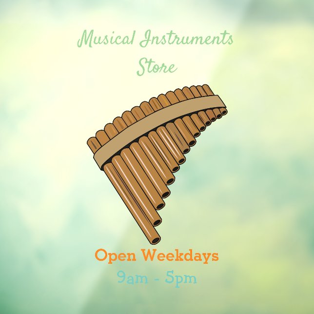 Pan flute / panpipes cartoon illustration  window cling (Sheet 3)