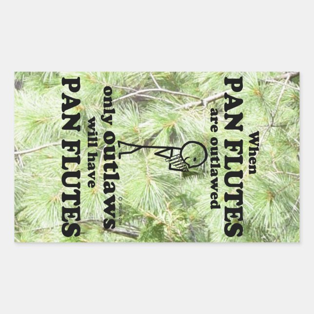 Pan Flutes Outlawed Rectangular Sticker (Front)