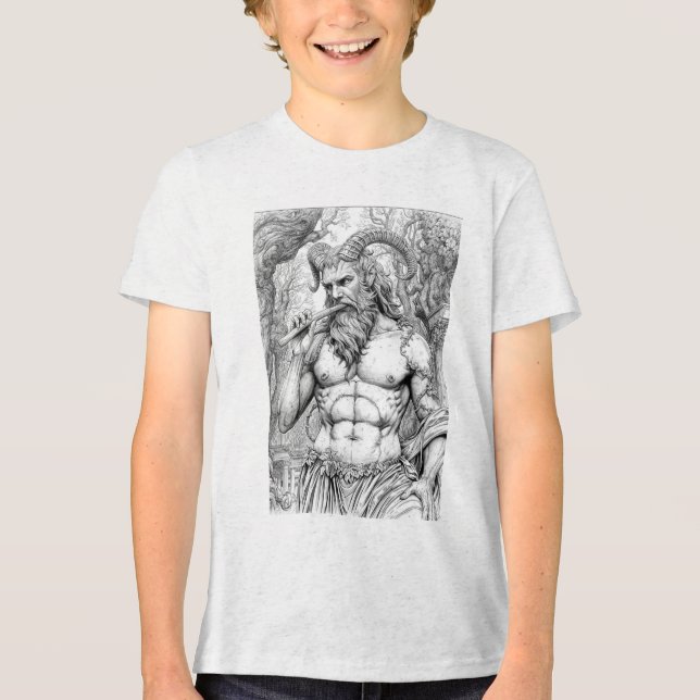 Pan Greek God of Nature and Music - Mythological A Tri-Blend Shirt (Front)