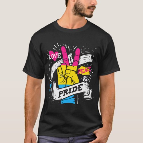 Pan Love Peace Pride Cute LGBTQ Gay Parade T_Shirt