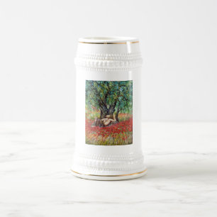 PAN, OLIVE TREE AND POPPY FIELDS BEER STEIN