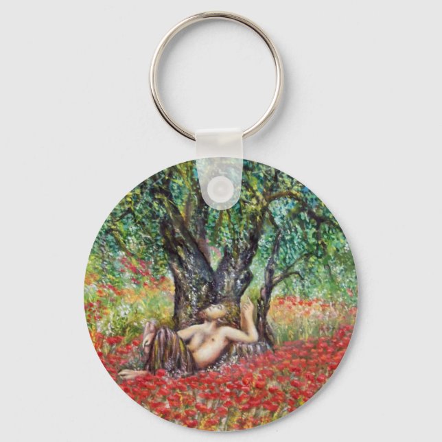 PAN, OLIVE TREE AND POPPY FIELDS KEYCHAIN (Front)
