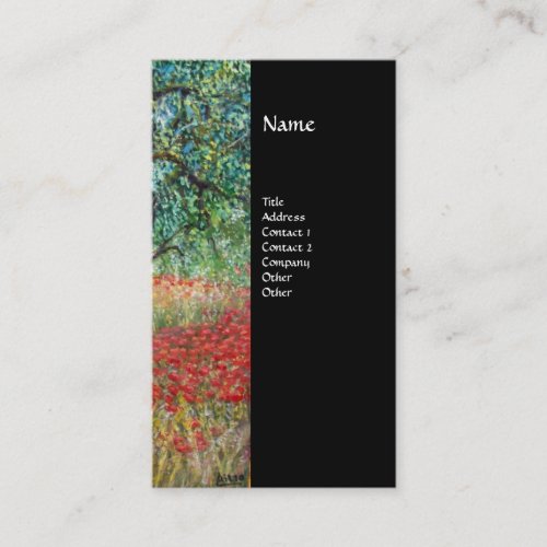 PANOLIVE TREE AND POPPY FIELDS monogramblack Business Card