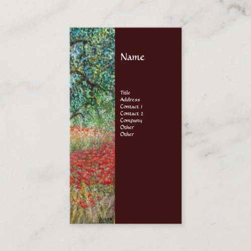 PANOLIVE TREE AND POPPY FIELDS Monogrambrown Business Card