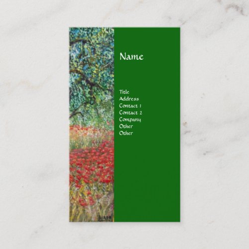 PANOLIVE TREE AND POPPY FIELDS monogram Business Card