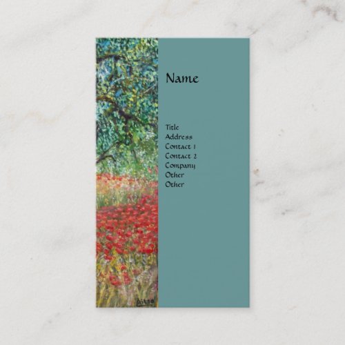 PANOLIVE TREE AND POPPY FIELDS monogram Business Card