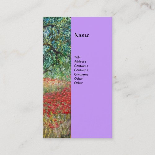 PANOLIVE TREE AND POPPY FIELDS monogram Business Card