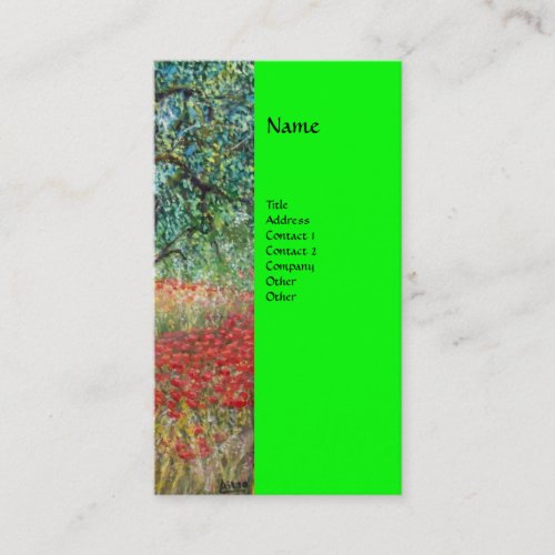 PANOLIVE TREE AND POPPY FIELDS monogram Business Card