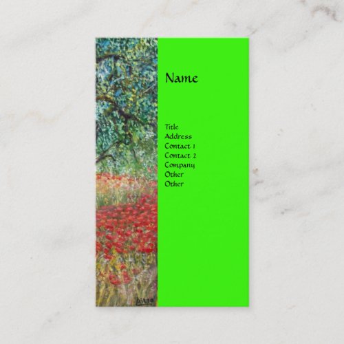 PANOLIVE TREE AND POPPY FIELDS monogram Business Card