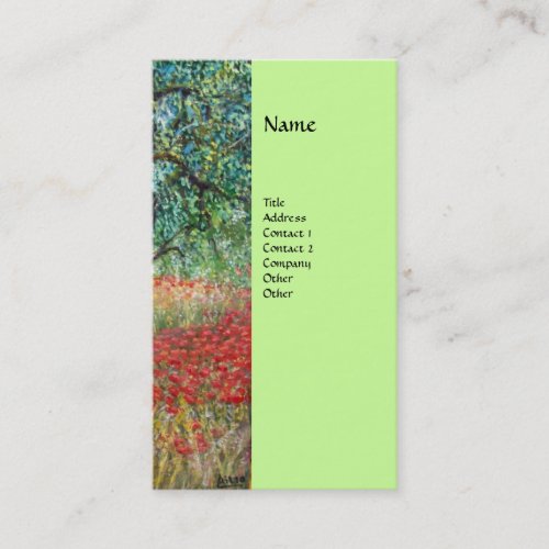 PANOLIVE TREE AND POPPY FIELDS monogram Business Card