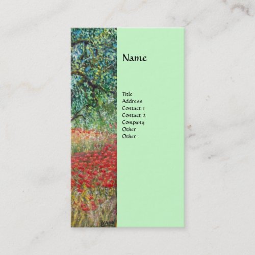 PANOLIVE TREE AND POPPY FIELDS monogram Business Card