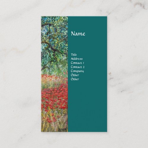 PANOLIVE TREE AND POPPY FIELDS monogram Business Card