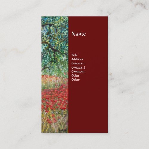 PANOLIVE TREE AND POPPY FIELDS monogram Business Card