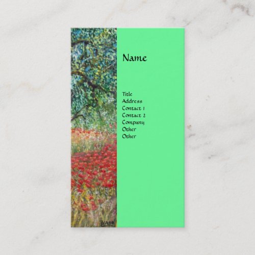 PANOLIVE TREE AND POPPY FIELDS monogram Business Card