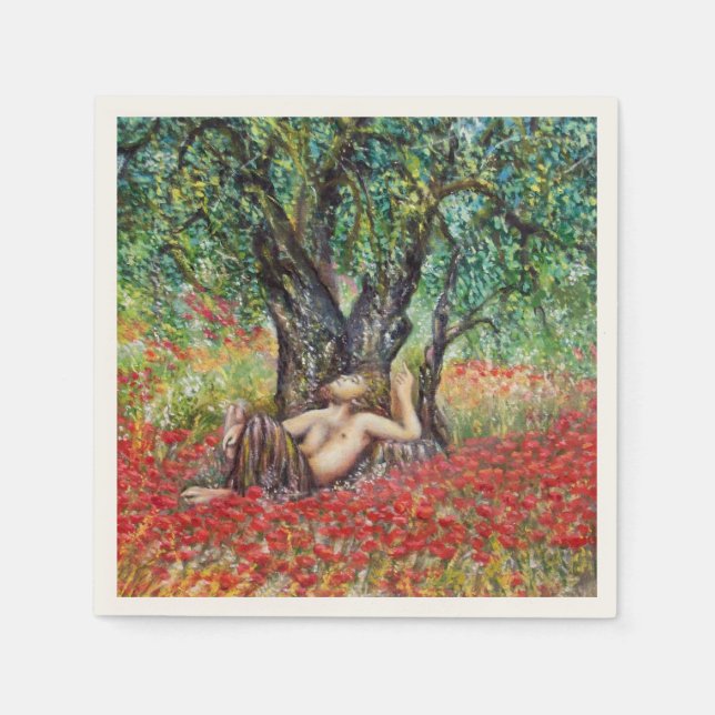 PAN, OLIVE TREE AND POPPY FIELDS NAPKINS (Front)