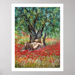 PAN, OLIVE TREE AND POPPY FIELDS POSTER