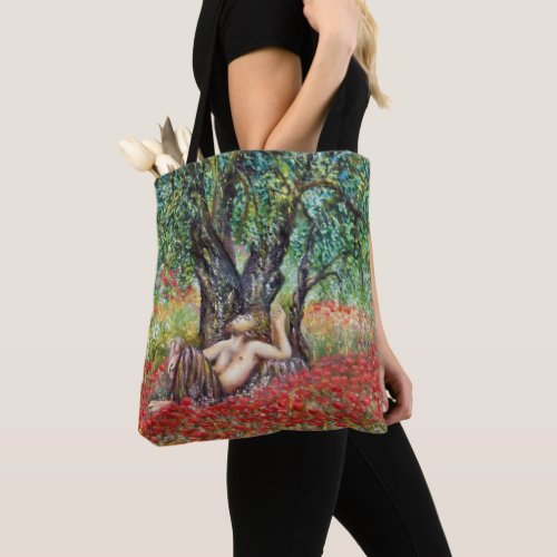 PAN OLIVE TREE AND POPPY FIELDS TOTE BAG