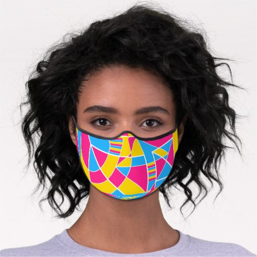 Pan Pansexual Pride Abstract Geometric Pink Yellow Premium Face Mask