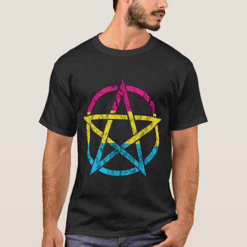 Pan Pentagram Pansexual Wicca Occult LGBT Pansexua T_Shirt