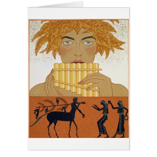 Pan Piper, illustration from 'Les Mythes' by Paul (Front)