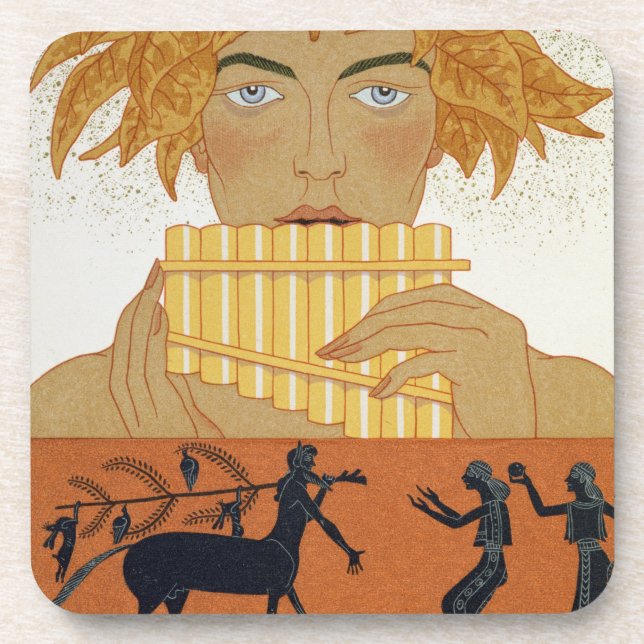 Pan Piper, illustration from 'Les Mythes' by Paul Beverage Coaster (Front)