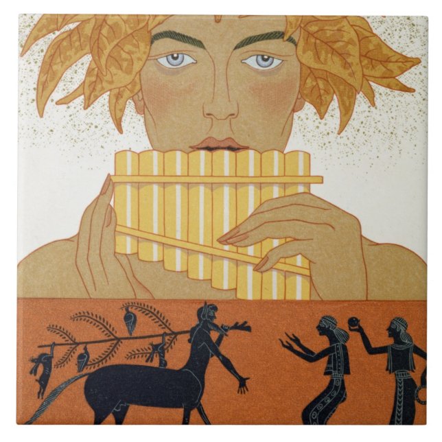 Pan Piper, illustration from 'Les Mythes' by Paul Ceramic Tile (Front)