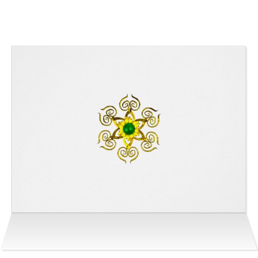 PAN PLAYING FLUTE AND DEER IN GREEN WOODLAND (Inside Horizontal (Top))