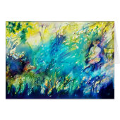 PAN PLAYING FLUTE AND DEER IN GREEN WOODLAND (Front Horizontal)