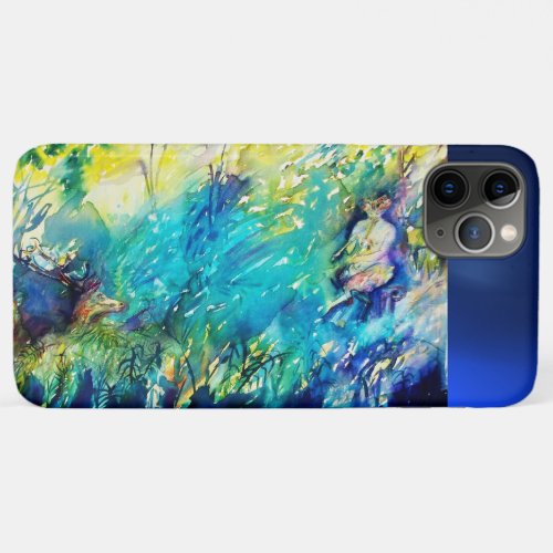 PAN PLAYING FLUTE AND DEER IN GREEN WOODLAND iPhone 11 PRO MAX CASE