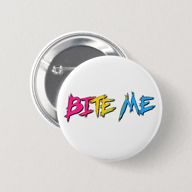 Pan Pride Bite Me Button (Front & Back)
