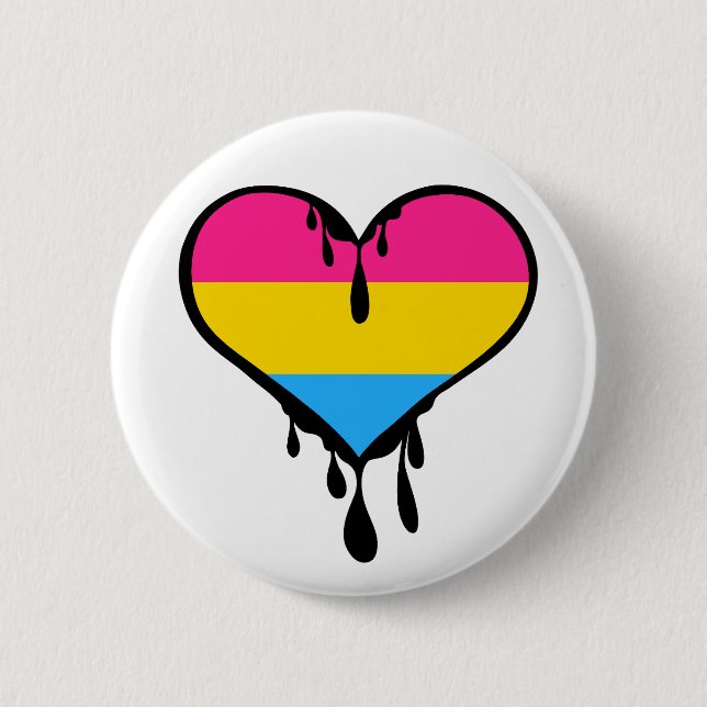 Pan Pride Dripping Heart Button (Front)