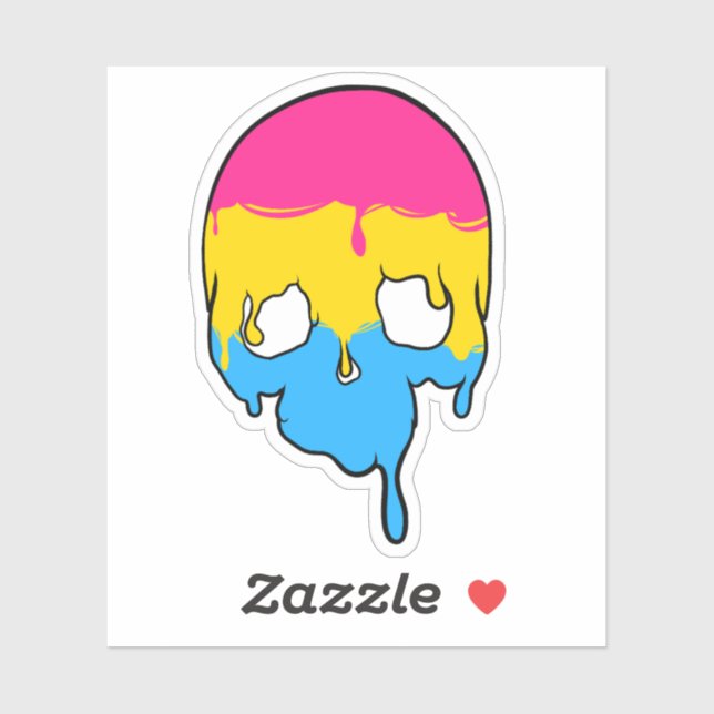 Pan Pride Dripping Skull Sticker (Sheet)