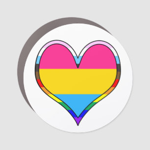 Pan Pride Heart Car Magnet