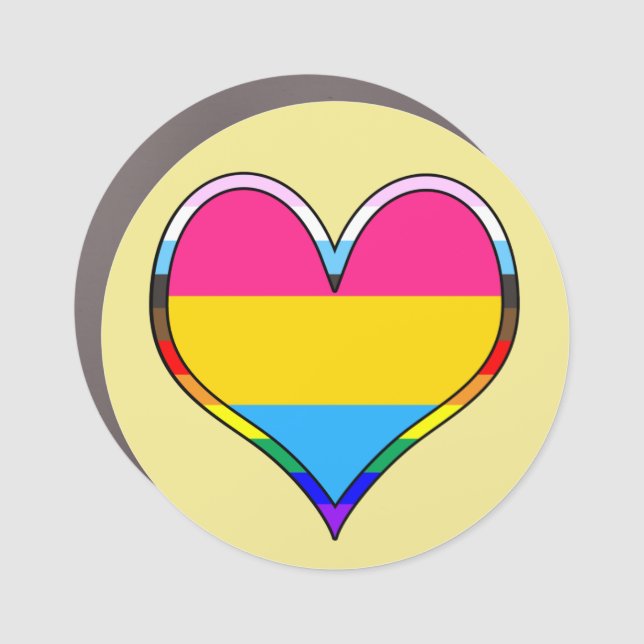Pan Pride Heart Car Magnet (Front)