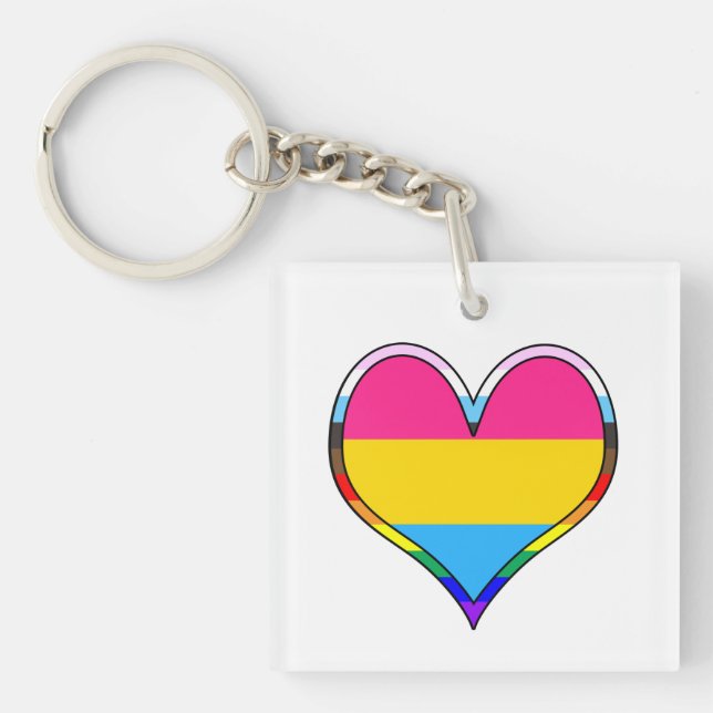 Pan Pride Heart Keychain (Front)
