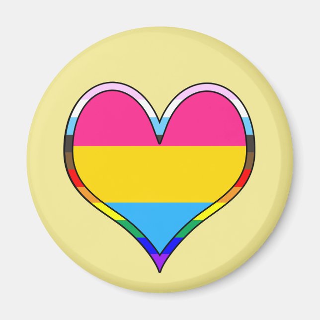 Pan Pride Heart Magnet (Front)
