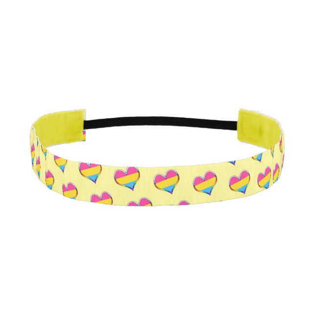 Pan Pride Heart Pattern Athletic Headband (Front)