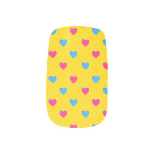 Pan Pride Hearts Nail Art
